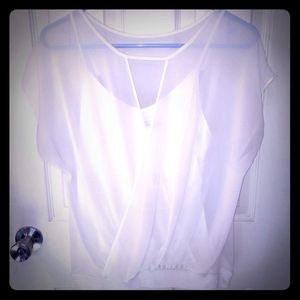 White Express Dolman Keyhole Top